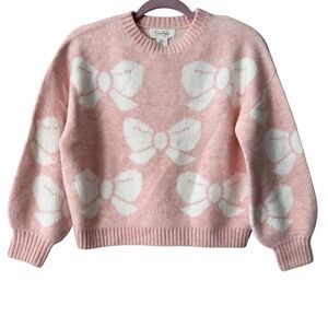 Jessica Simpson Pink Bow Sweater • Coquette Aesthetic Soft Knit Pullover • XS